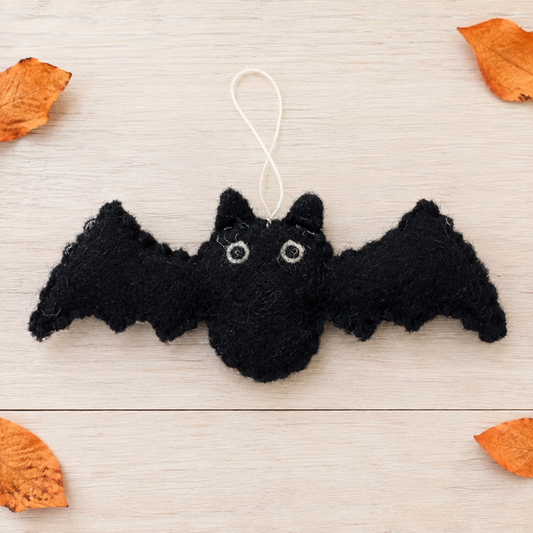 Black Felt Bat Hanging Ornament – Cute Halloween Decoration