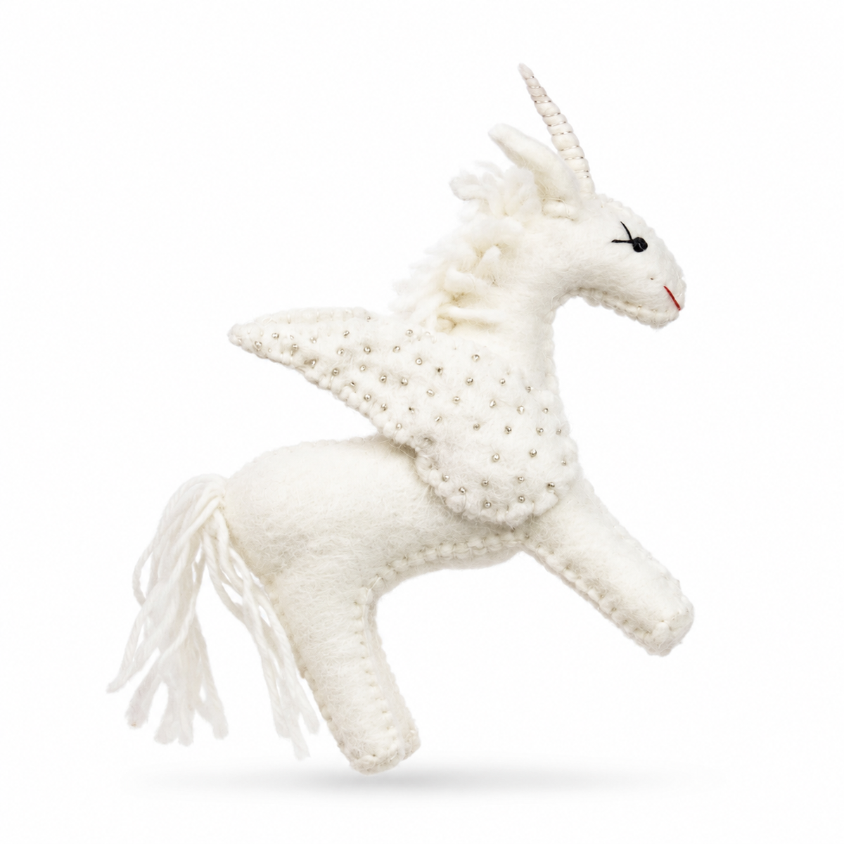 Felt Winged Unicorn – Rainbow or All-White, Large and Small Options