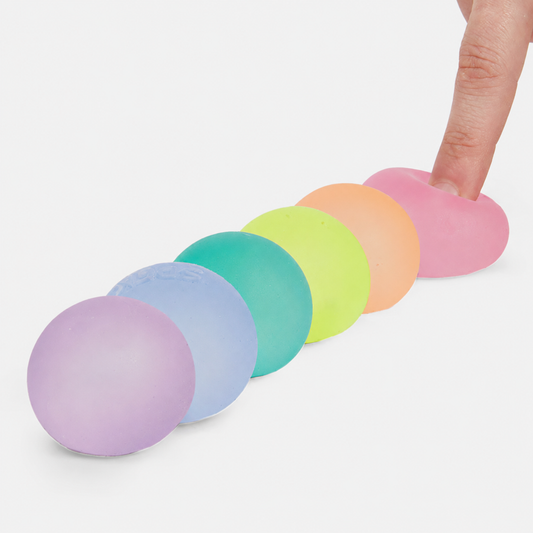SPEKS Gump Memory Gel Stress Balls - 6-Pack Slow Rising Squishy Sensory Fidget Toys, Stress Relief Tools for Students to Relieve Tension & Stay Focused, Classic Novelty Calm Corner Emotional Regulation Toys (Ages 14+)