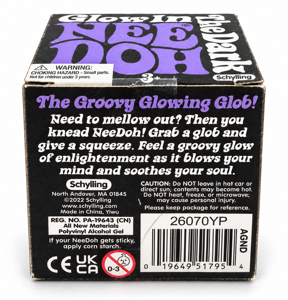 Schylling NeeDoh Glow in the Dark Groovy Glob Sensory Squeeze Toy