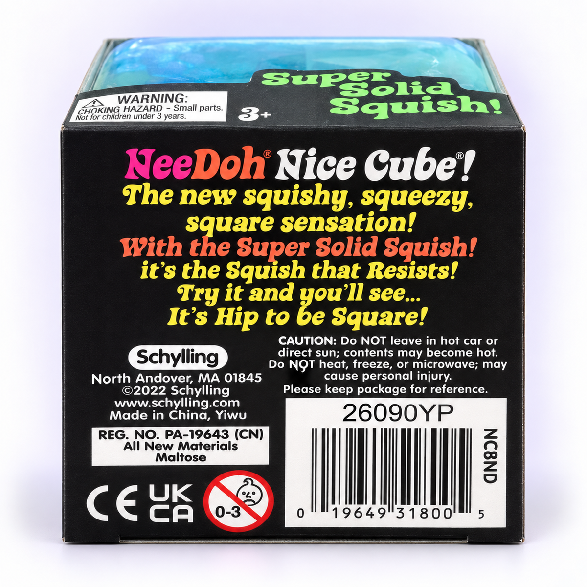 Schylling NeeDoh Nice Cube Sensory Squishy Toy – Original or Glitter & Glow