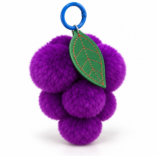 Purple Grape Plush Keychain / Bag Charm