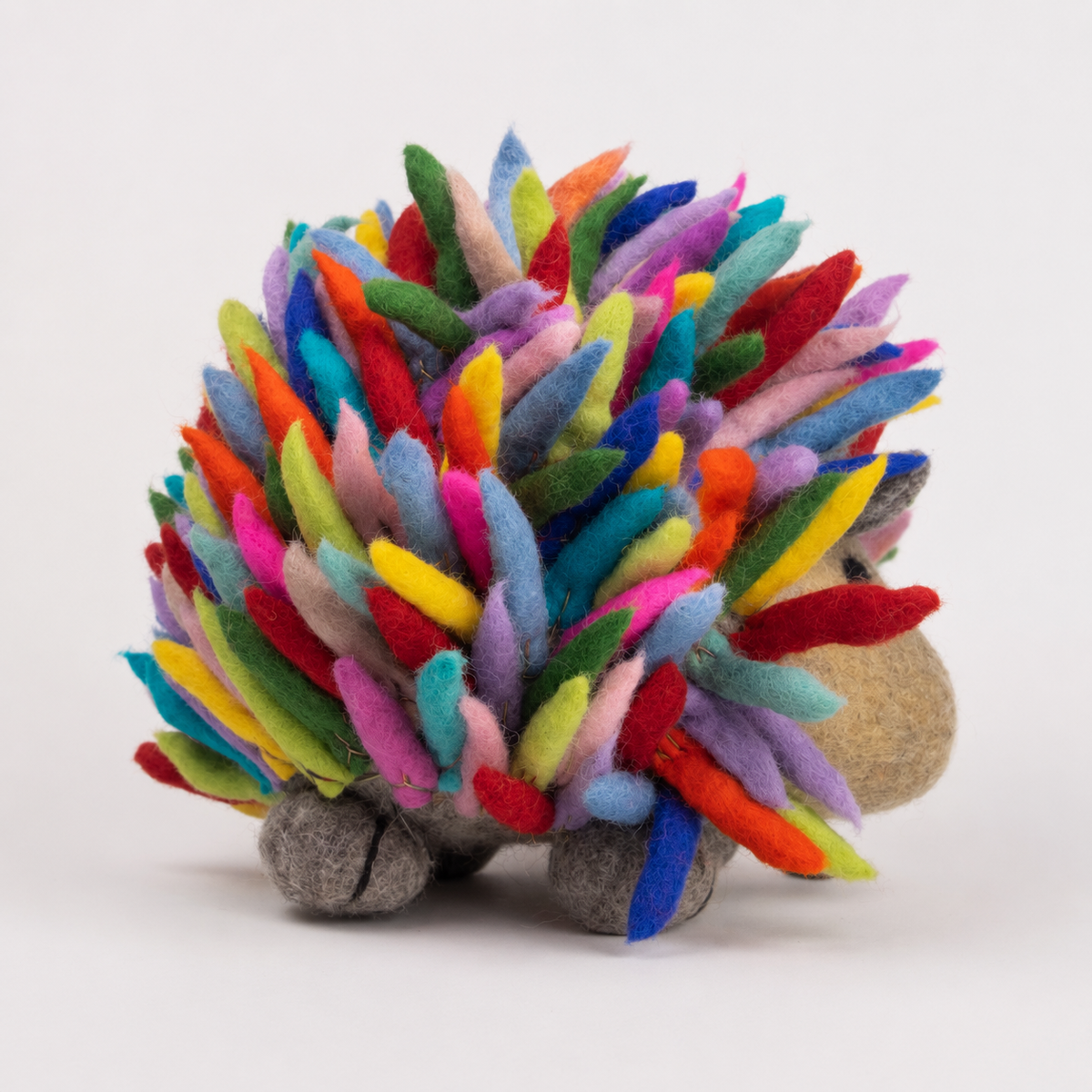 Colorful Felt Hedgehog – Handmade-Style Rainbow Woodland Decoration