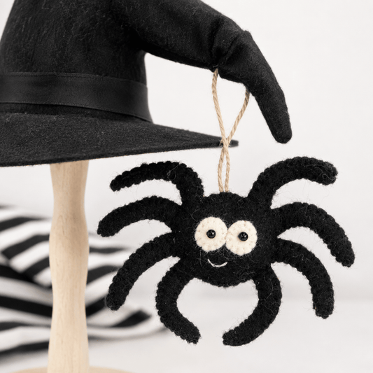 Cute Black Felt Spider Hanging Ornament - Hiitzchrissy's Eclectic Fun Finds