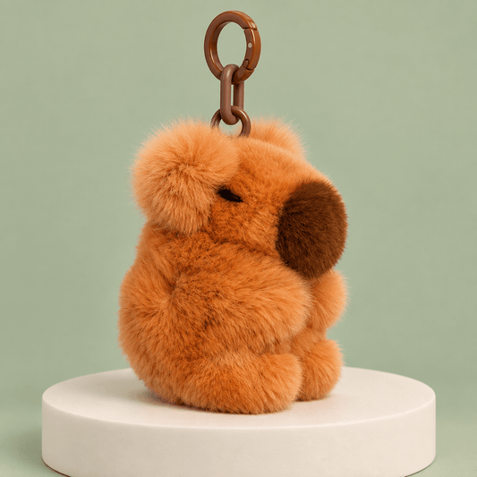 Fluffy Capybara Plush Keychain and Bag Charm - Hiitzchrissy's Eclectic Fun Finds