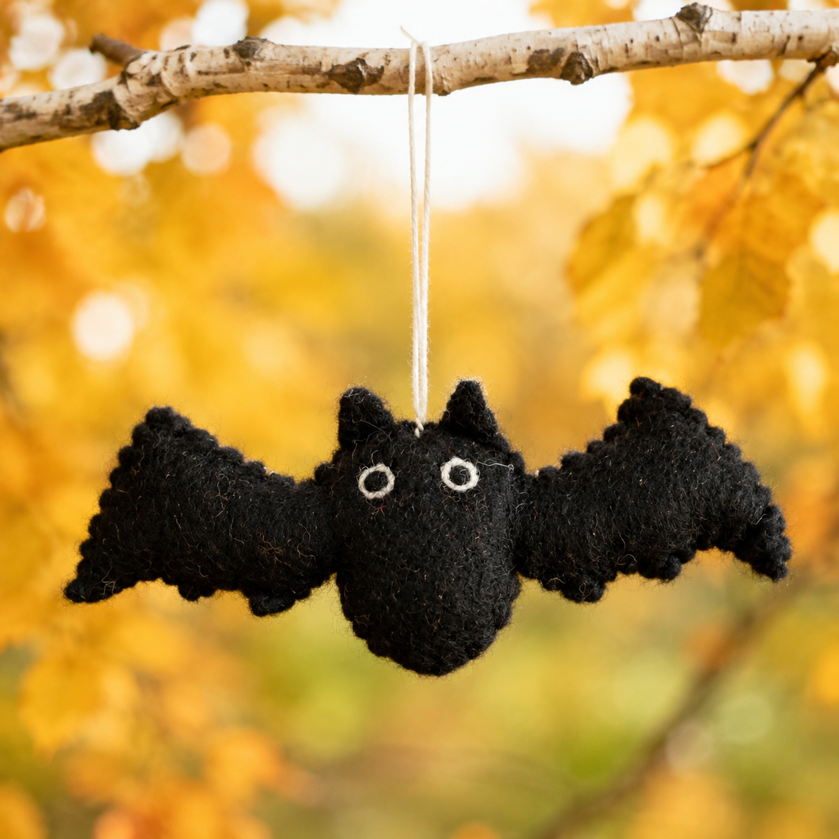 Black Felt Bat Hanging Ornament – Cute Halloween Decoration