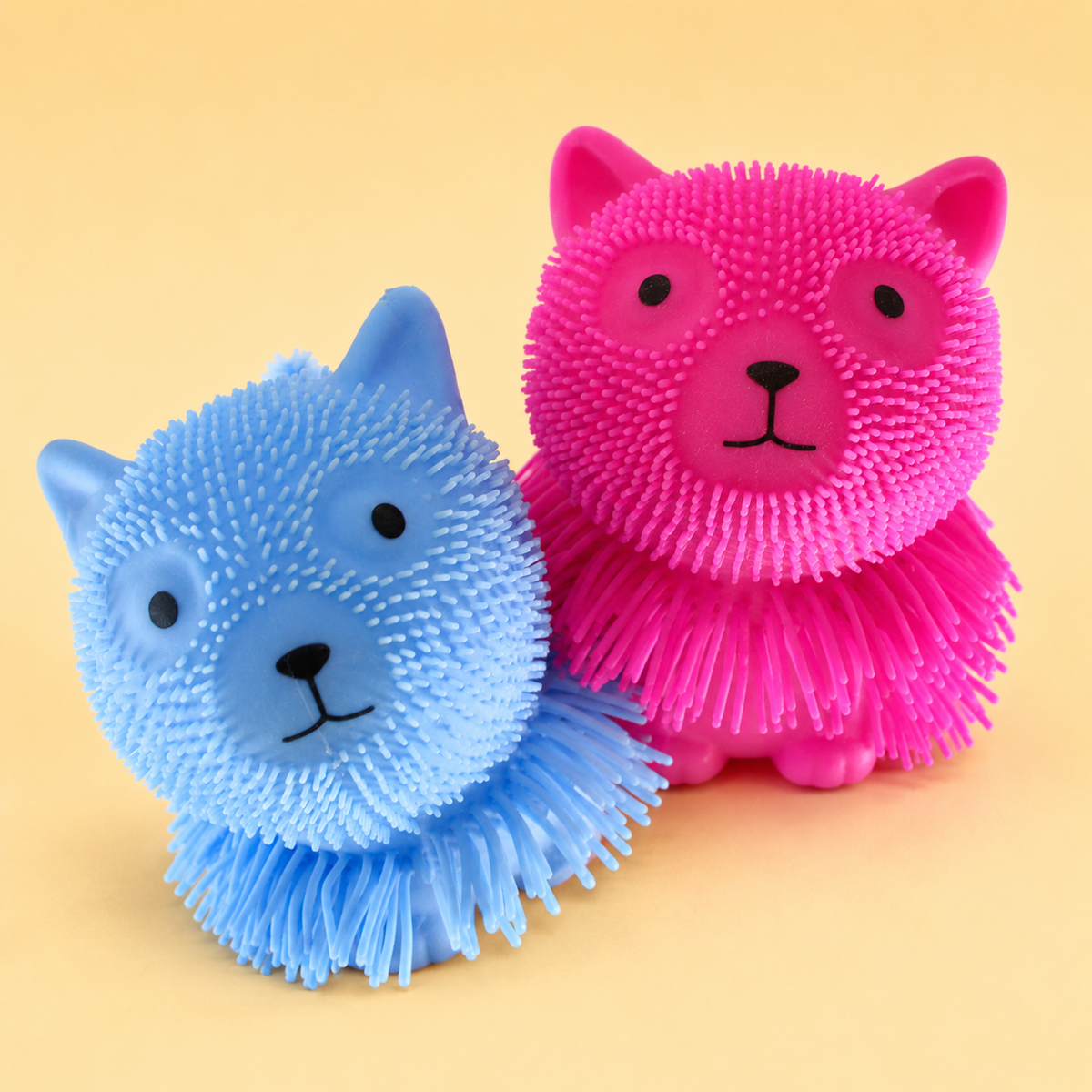 Shaggy Kitty Puffer Ball – Cat Sensory Squeeze Toy
