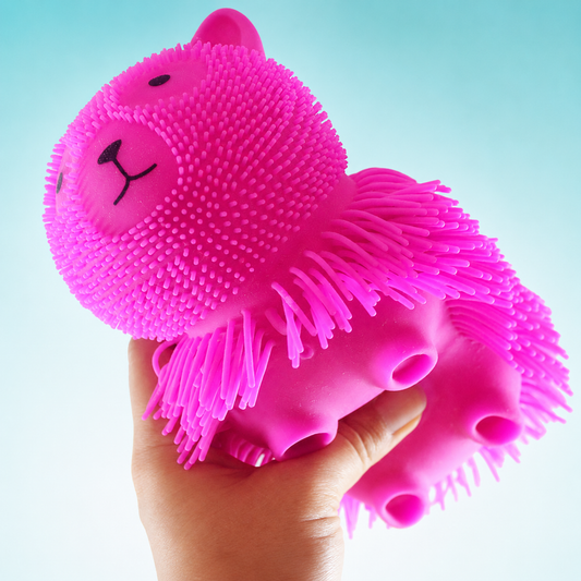 Shaggy Kitty Puffer Ball – Cat Sensory Squeeze Toy