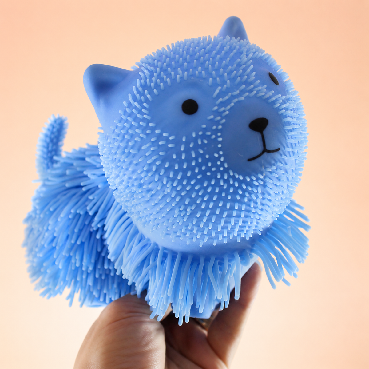 Shaggy Kitty Puffer Ball – Cat Sensory Squeeze Toy