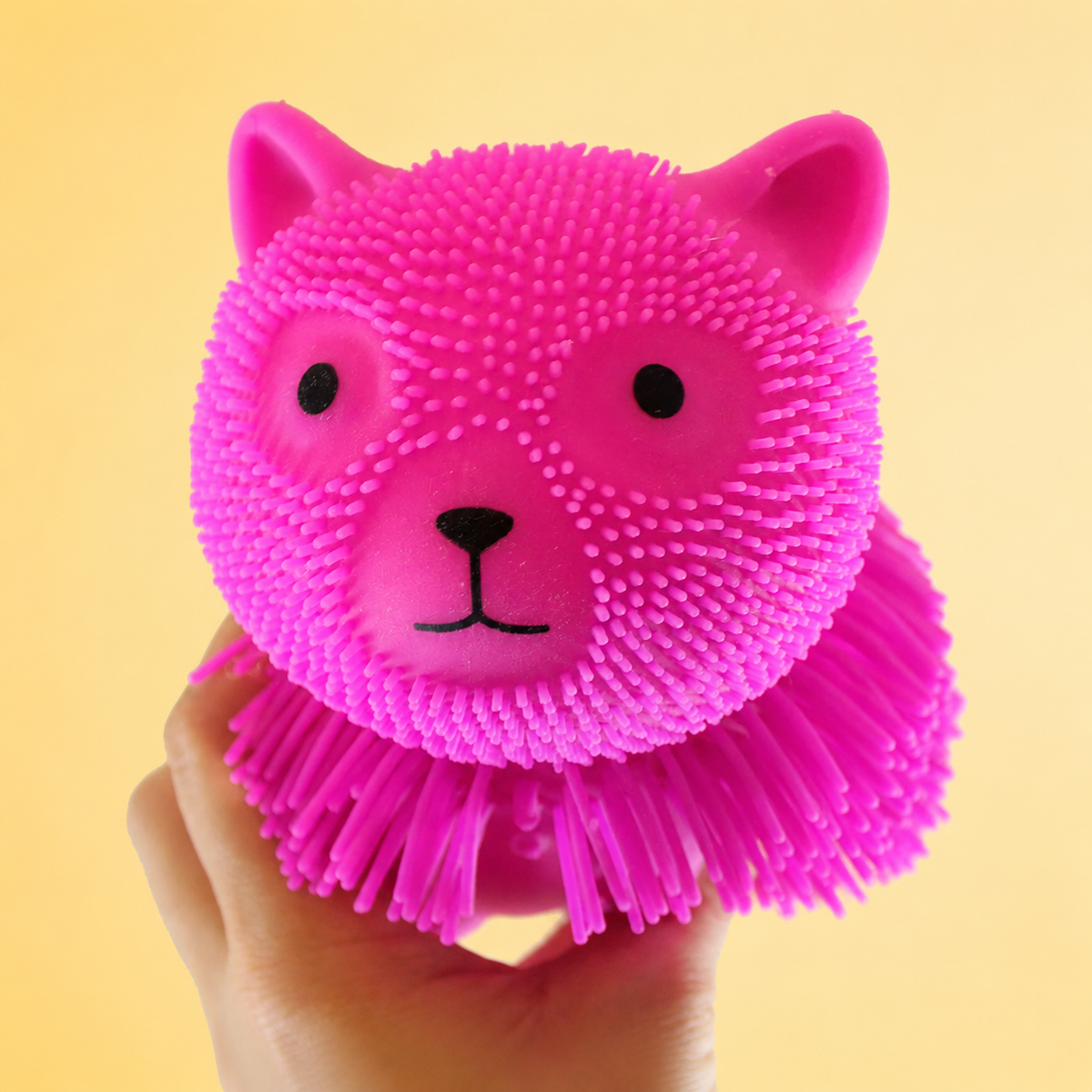Shaggy Kitty Puffer Ball – Cat Sensory Squeeze Toy