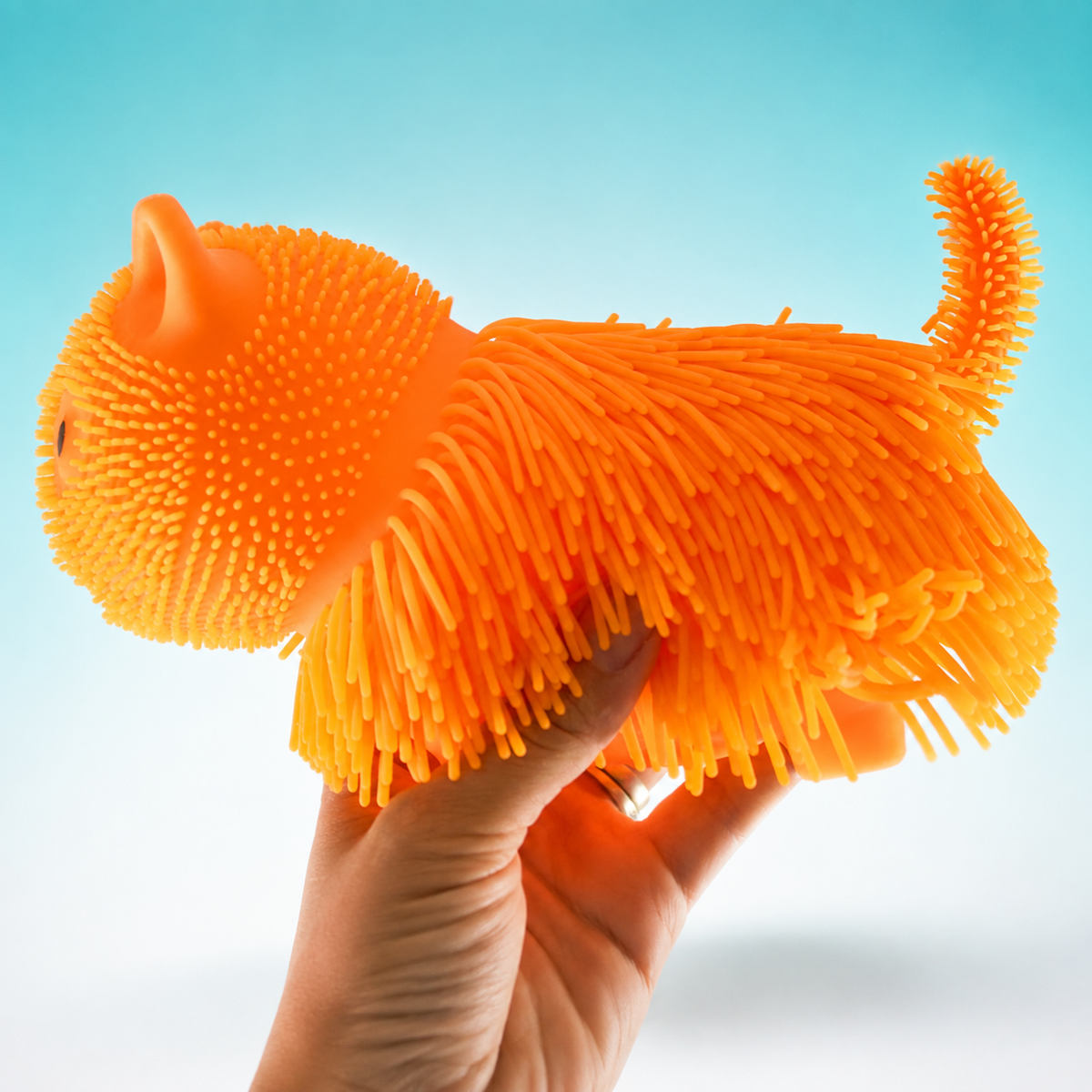Shaggy Kitty Puffer Ball – Cat Sensory Squeeze Toy