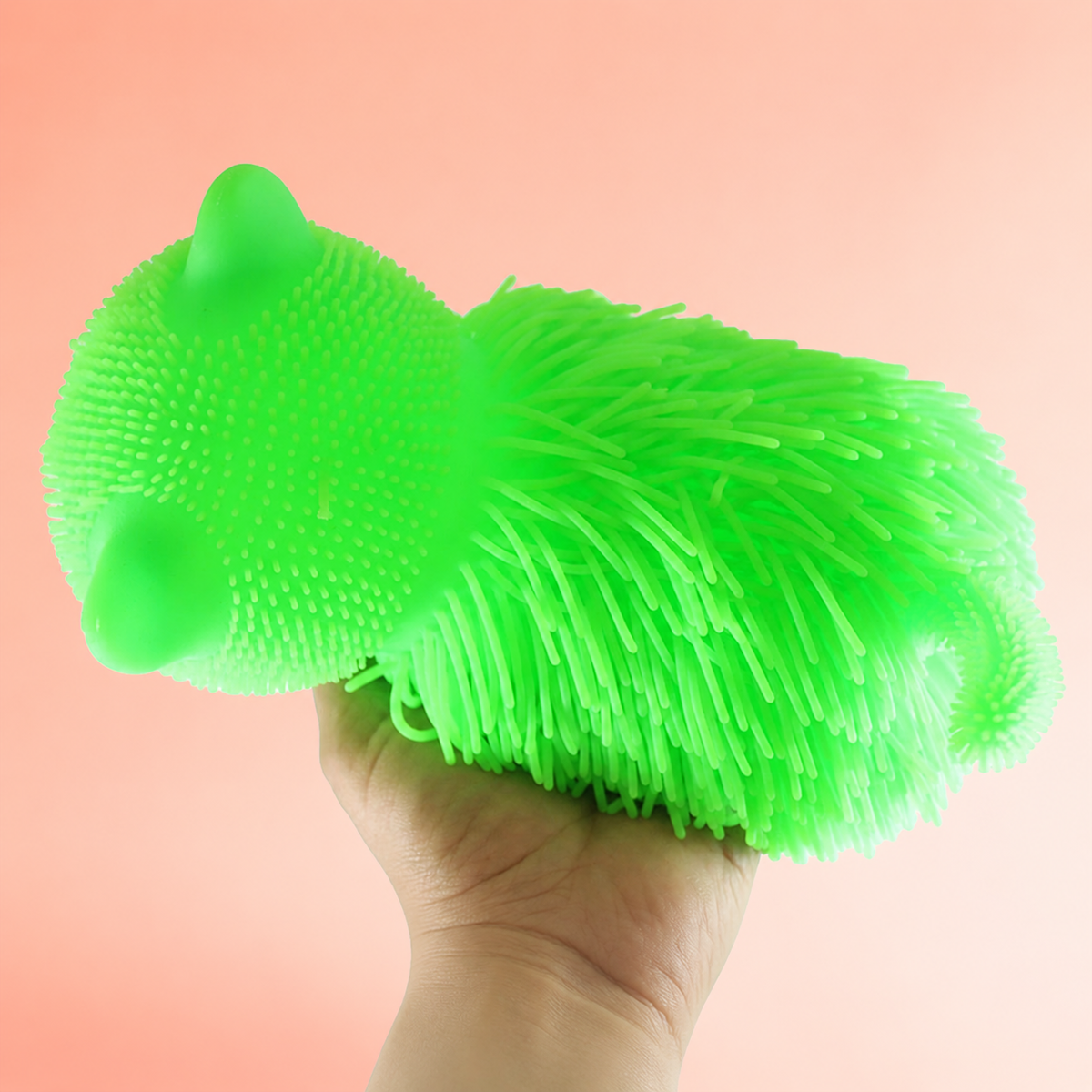 Shaggy Kitty Puffer Ball – Cat Sensory Squeeze Toy