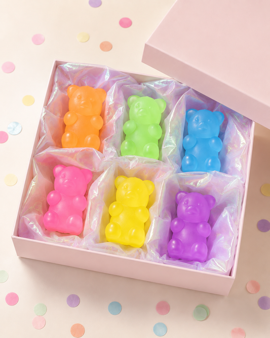 6-Pack Mini Gummy Bear Squishies – Colorful Sensory Fidget Toys