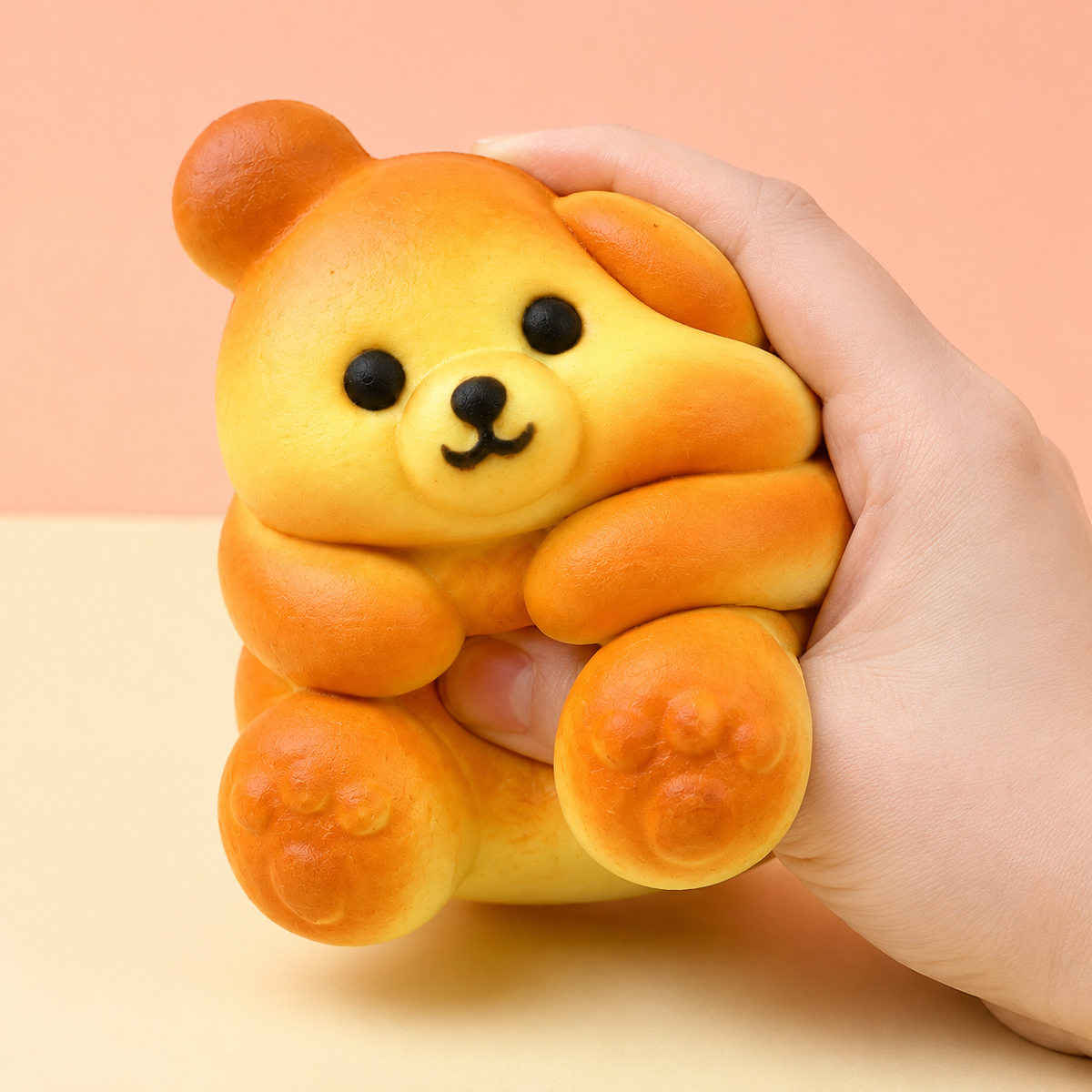 Adorable Bear Bread Squishy – Cute Sensory Toy