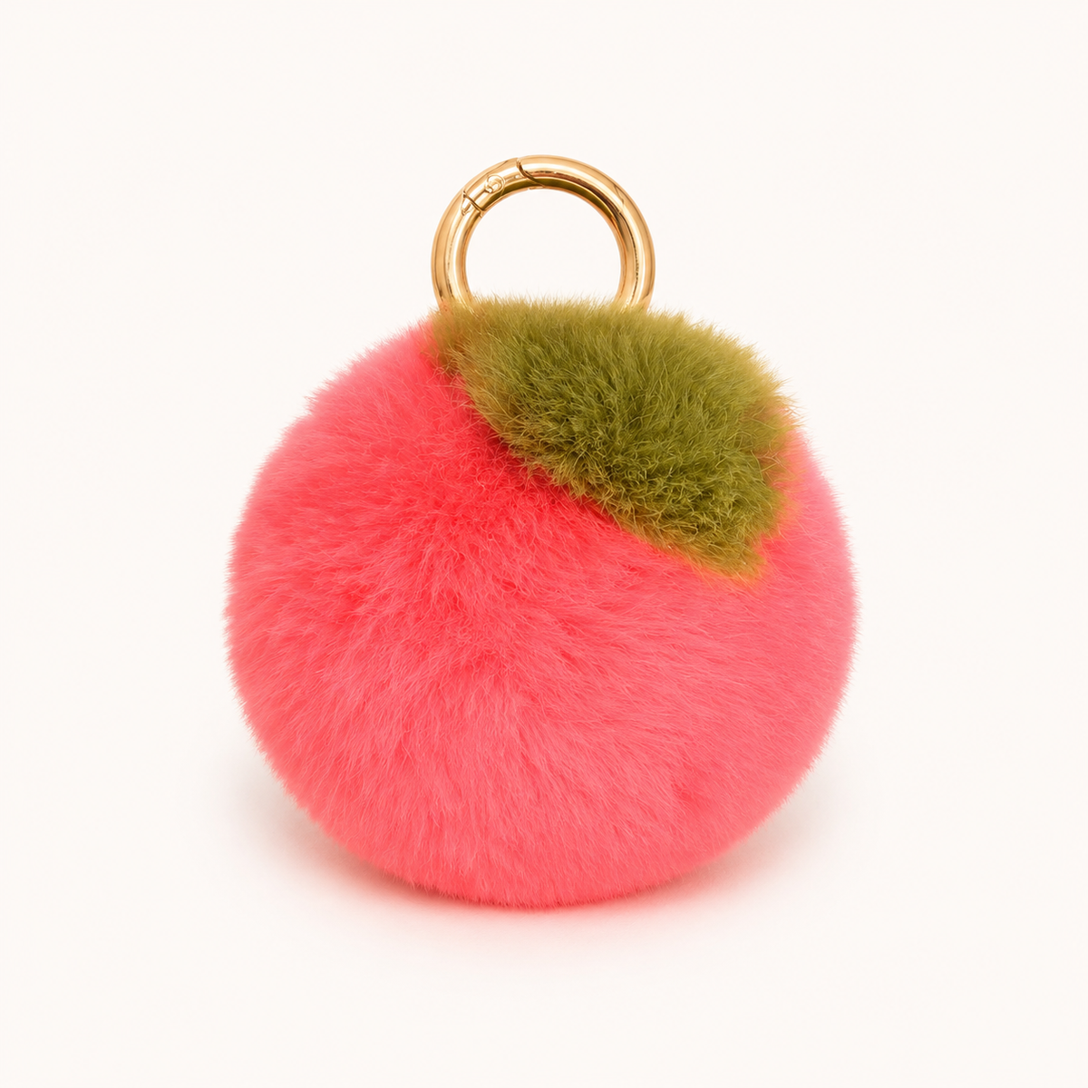Fluffy Peach Keychain – Kawaii Fuzzy Fruit Bag Charm