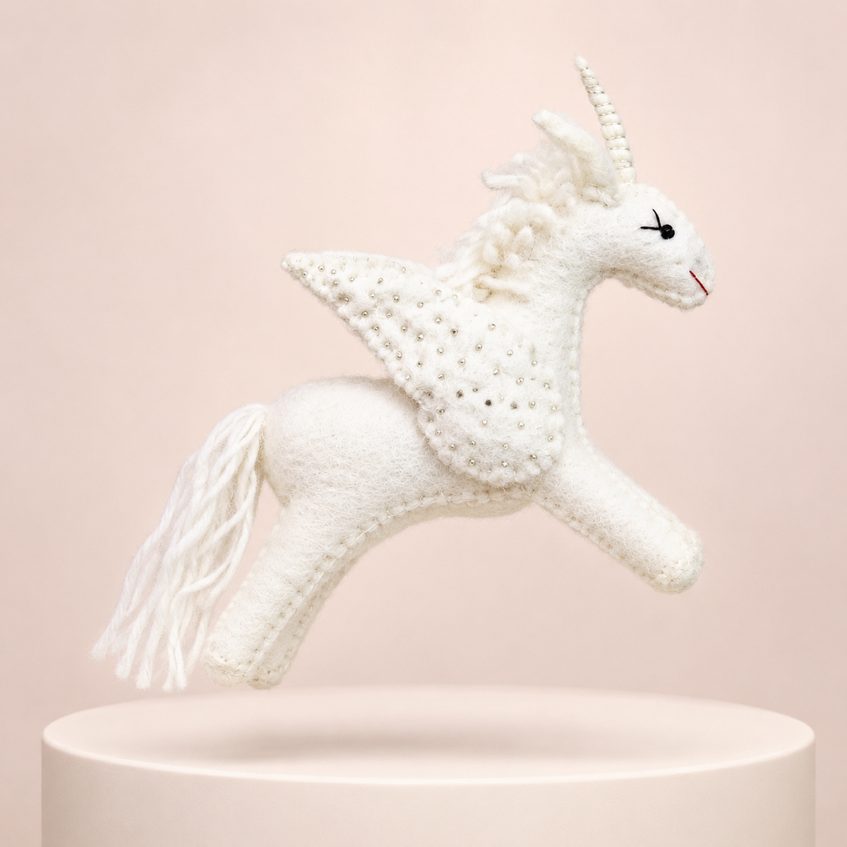 Felt Winged Unicorn – Rainbow or All-White, Large and Small Options