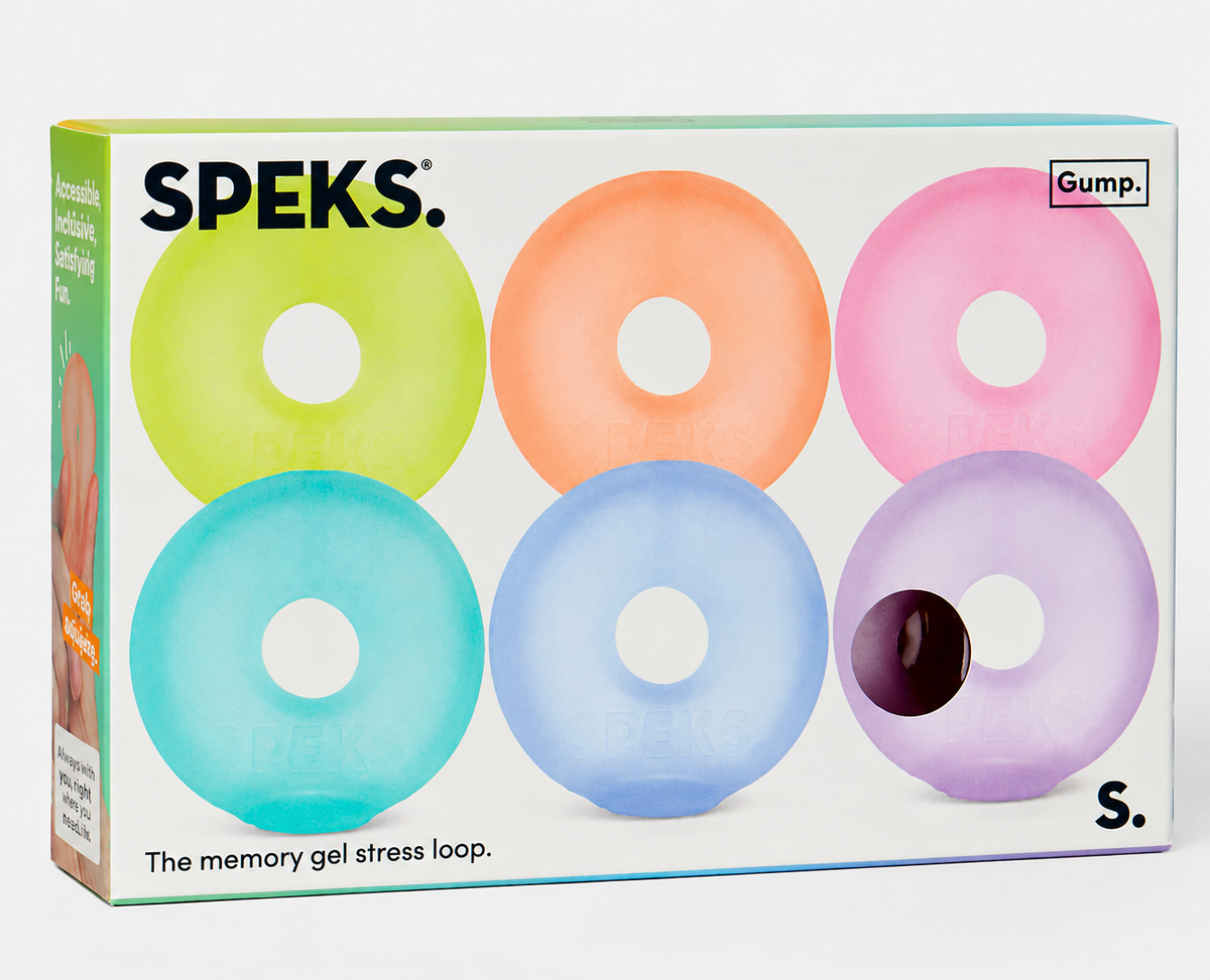 SPEKS Gump Sensory Rings 6-Pack Memory Gel Fidget Toys Set - Compact Collectibles, Decompression Squeeze, Moldable Slow Rebound Squishy Sensory Fidgets, Stress Relief Gift for Coworkers, Oddly Satisfying Hobby for Peace of Mind, Stress Relief Fidgets