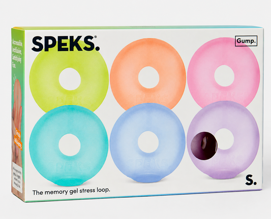 SPEKS Gump Sensory Rings 6-Pack Memory Gel Fidget Toys Set - Compact Collectibles, Decompression Squeeze, Moldable Slow Rebound Squishy Sensory Fidgets, Stress Relief Gift for Coworkers, Oddly Satisfying Hobby for Peace of Mind, Stress Relief Fidgets