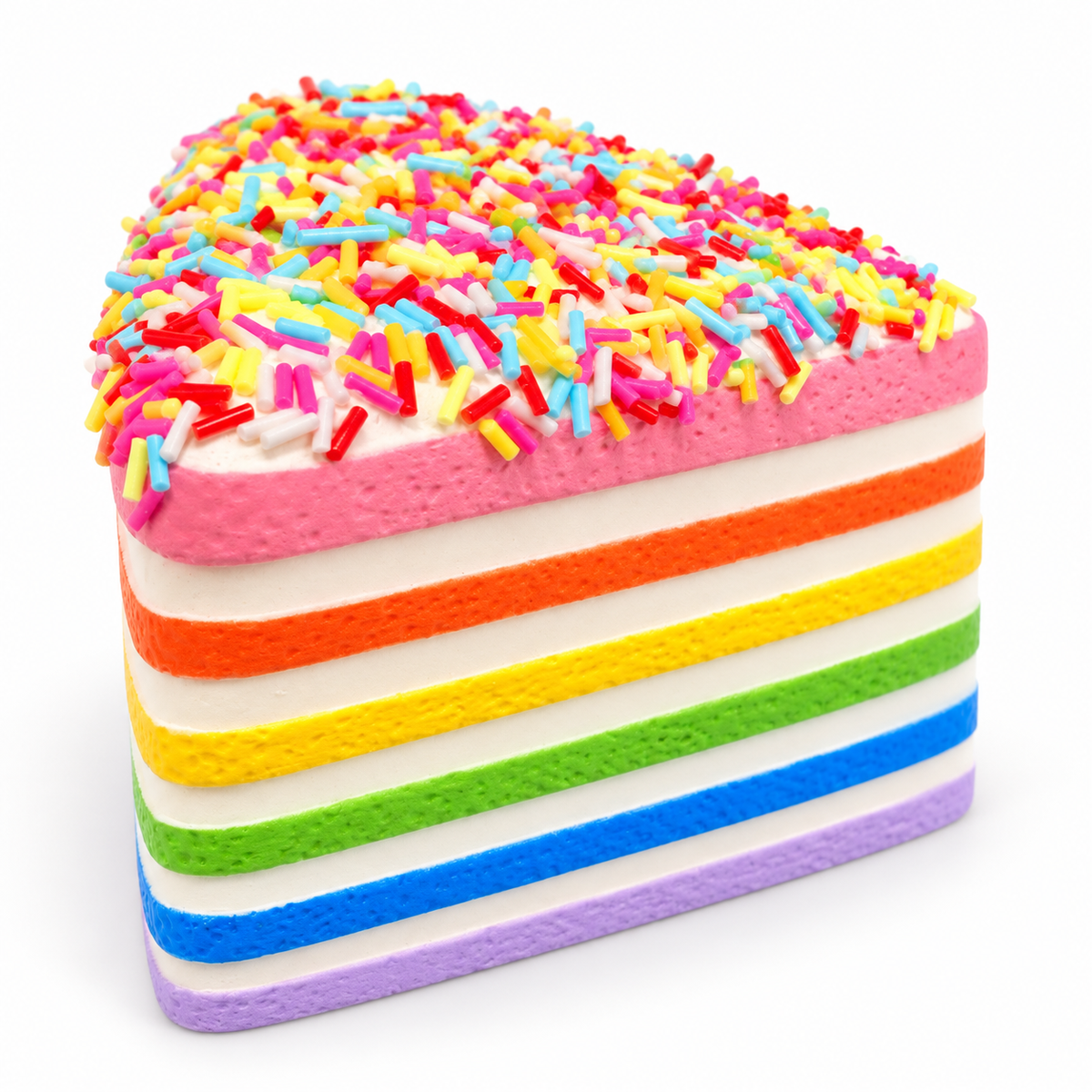 Kawaii Rainbow Birthday Cake Food Squishies - Super Slow-Rising Non-Toxic Foam, Soft Fidget, Sensory Squishy, Squishy Squeeze Ball, Unisex Stress Relief, Collectible Decoration for 4-6 Years