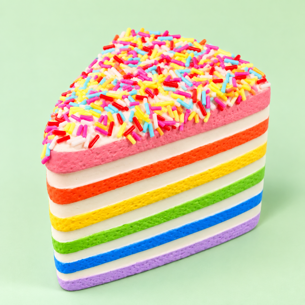 Kawaii Rainbow Birthday Cake Food Squishies - Super Slow-Rising Non-Toxic Foam, Soft Fidget, Sensory Squishy, Squishy Squeeze Ball, Unisex Stress Relief, Collectible Decoration for 4-6 Years