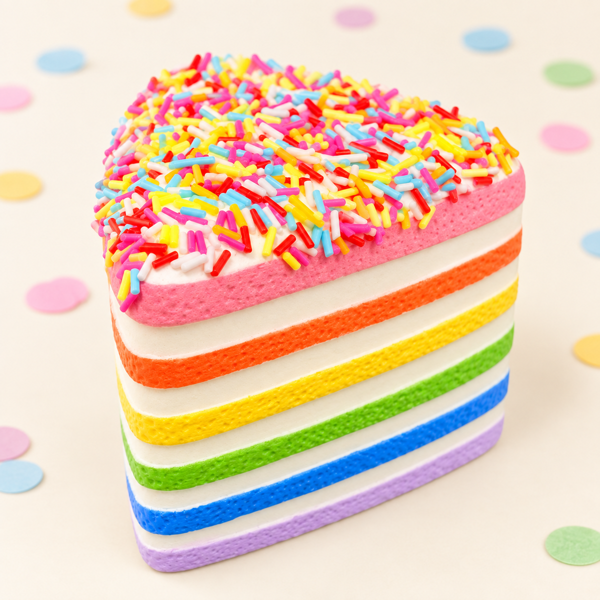 Kawaii Rainbow Birthday Cake Food Squishies - Super Slow-Rising Non-Toxic Foam, Soft Fidget, Sensory Squishy, Squishy Squeeze Ball, Unisex Stress Relief, Collectible Decoration for 4-6 Years