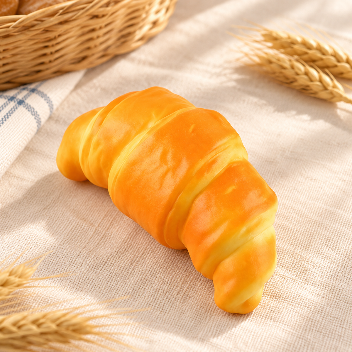 Croissant Bread Squishy – Soft Stress-Relief Squeeze Toy