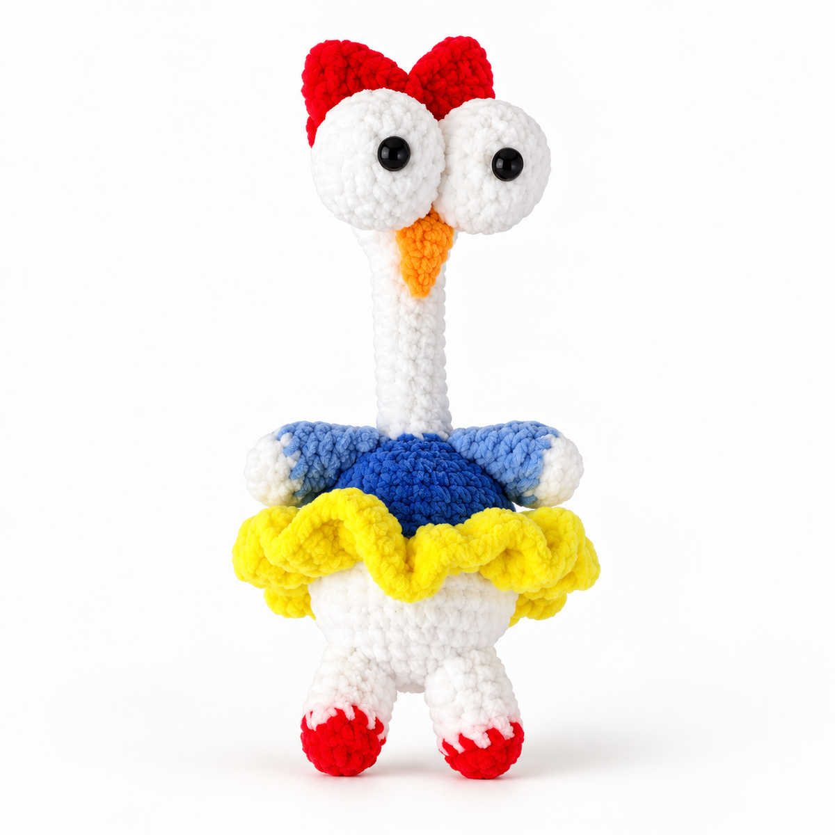 Colorful Crocheted Chicken Doll – Cute Handmade-Style Chicken Toy