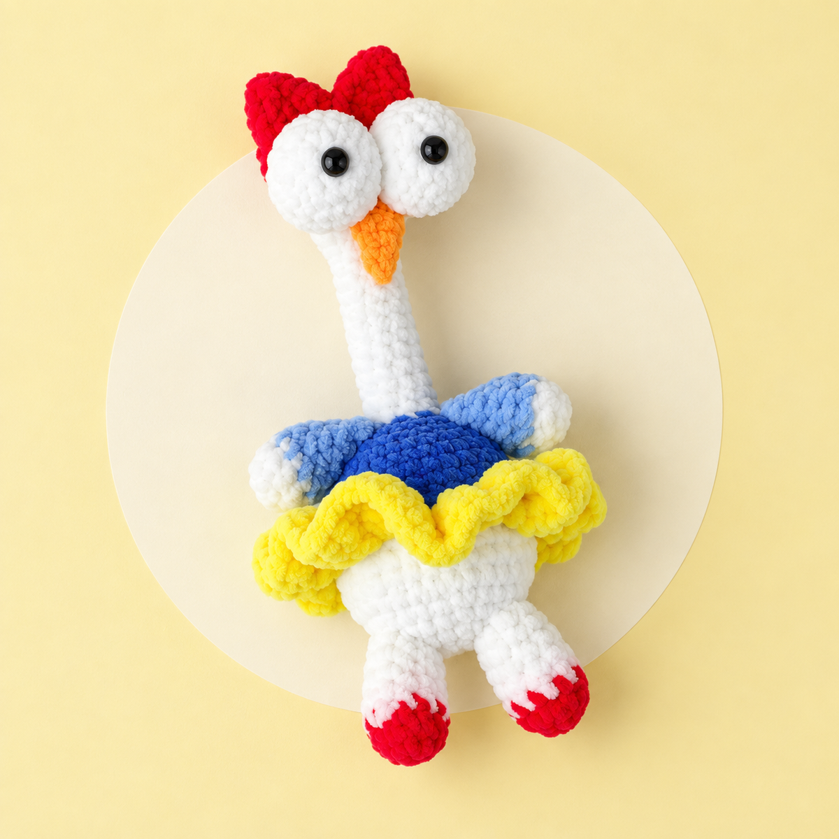 Colorful Crocheted Chicken Doll – Cute Handmade-Style Chicken Toy