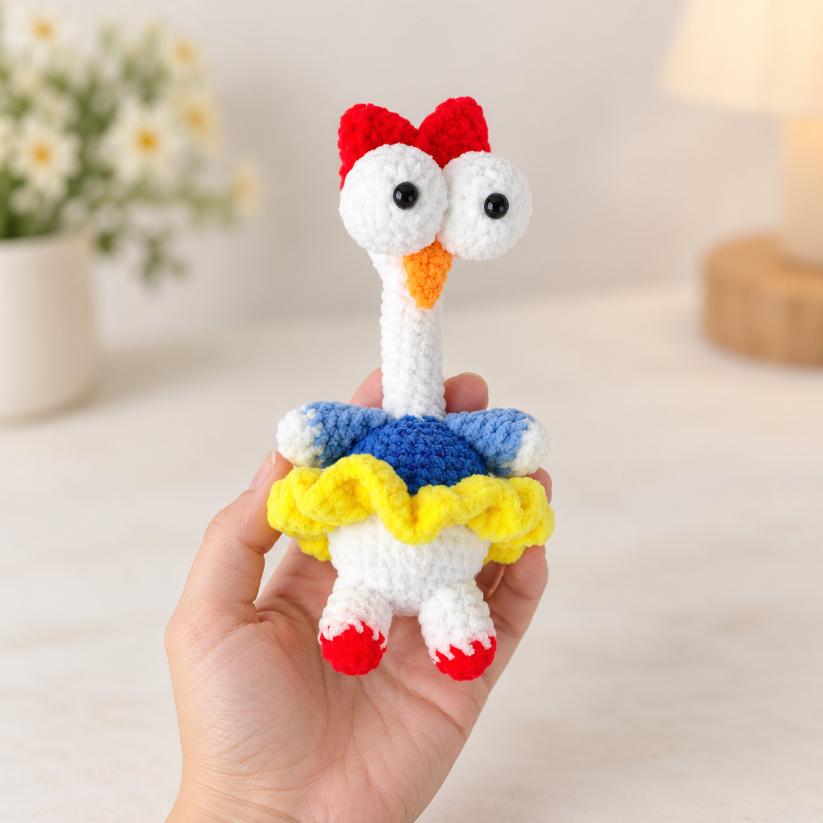 Colorful Crocheted Chicken Doll – Cute Handmade-Style Chicken Toy