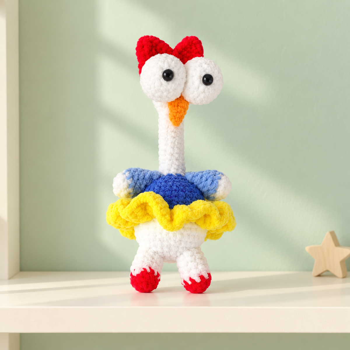 Colorful Crocheted Chicken Doll – Cute Handmade-Style Chicken Toy