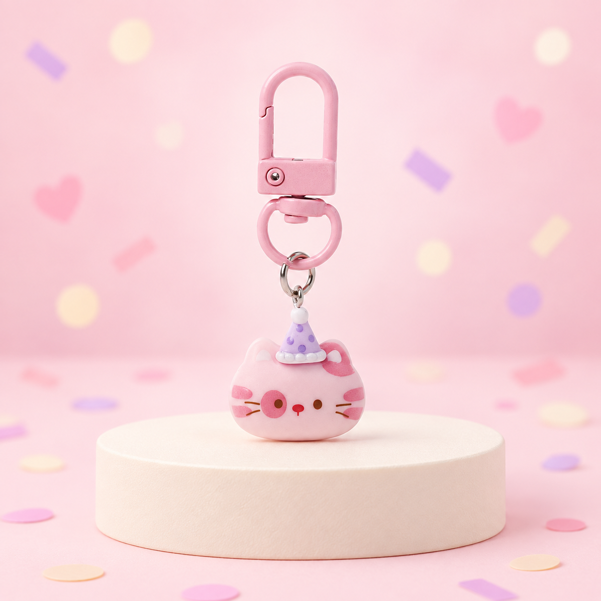 Kawaii Cat Bag Charm Keychain – Cute Kitty Purse, Backpack and Key Accessory