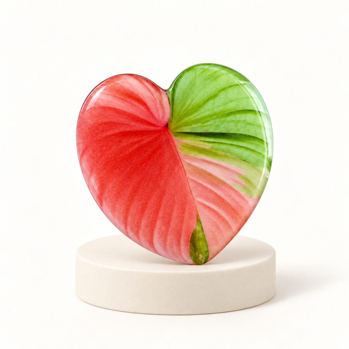 Tropical Leaf Heart Phone Grip – Colorful Botanical Phone Holder