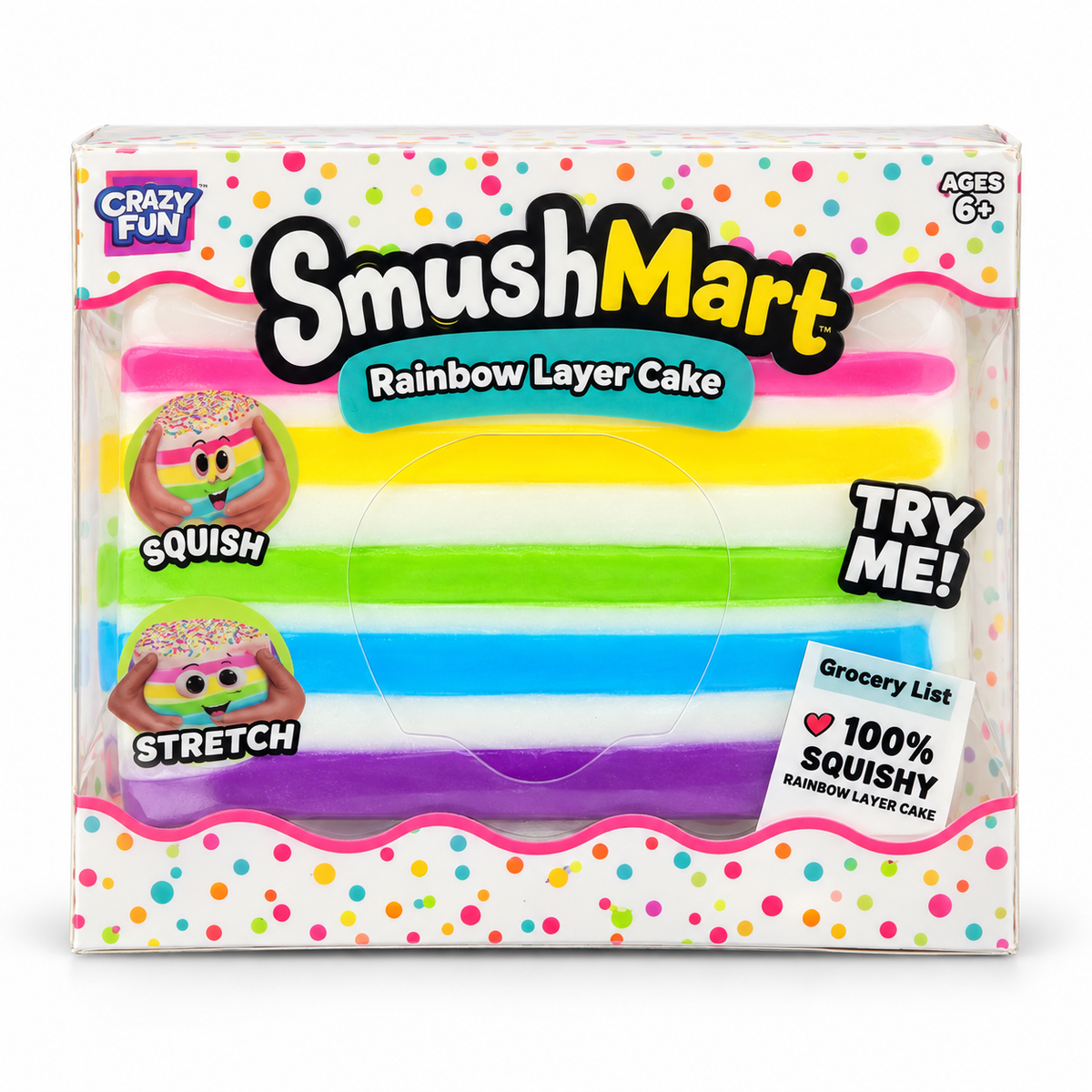 Crazy Fun SmushMart Rainbow Layer Cake Squishy Toy