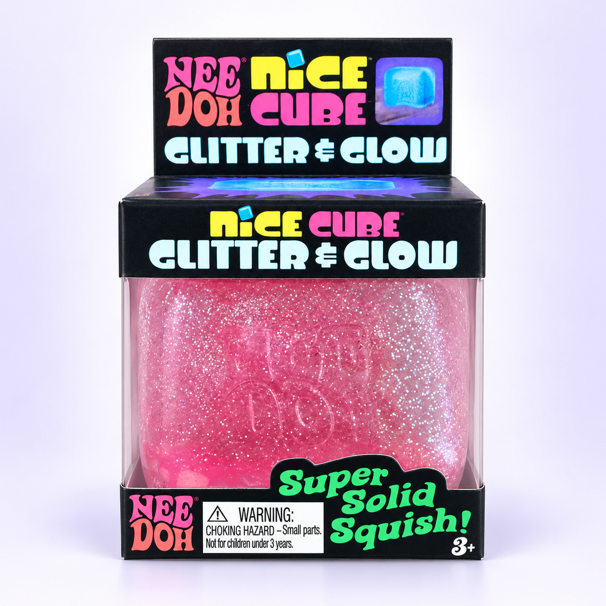Schylling NeeDoh Nice Cube Sensory Squishy Toy – Original or Glitter &amp; Glow