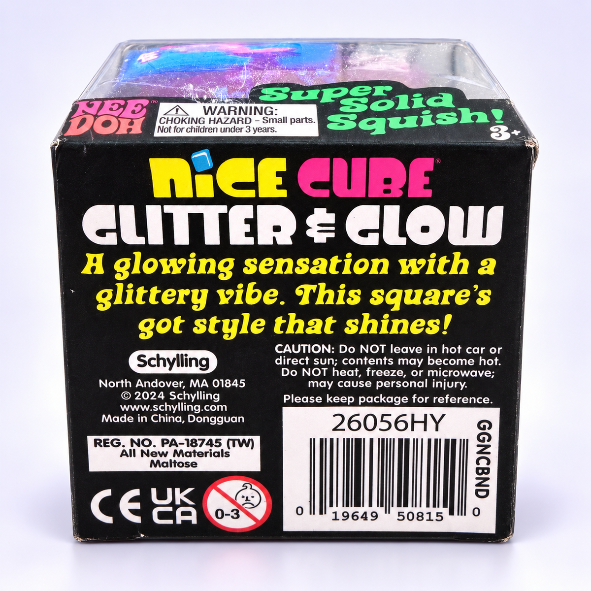 Schylling NeeDoh Nice Cube Sensory Squishy Toy – Original or Glitter &amp; Glow