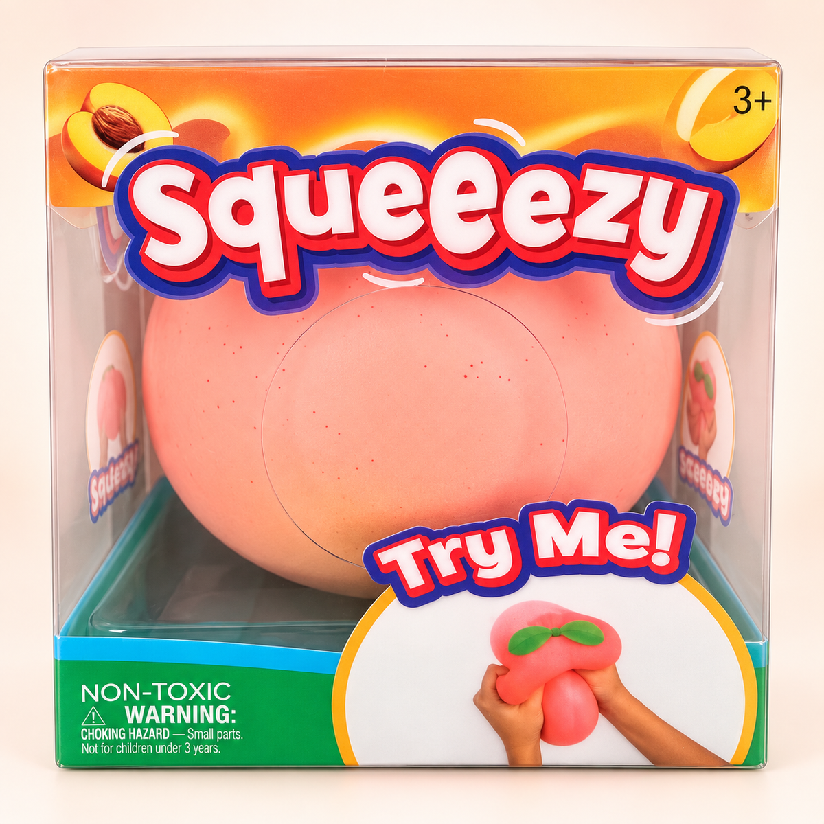 Squeeezy Peach Fruit Squishy Sensory Squeeze and Fidget Toy