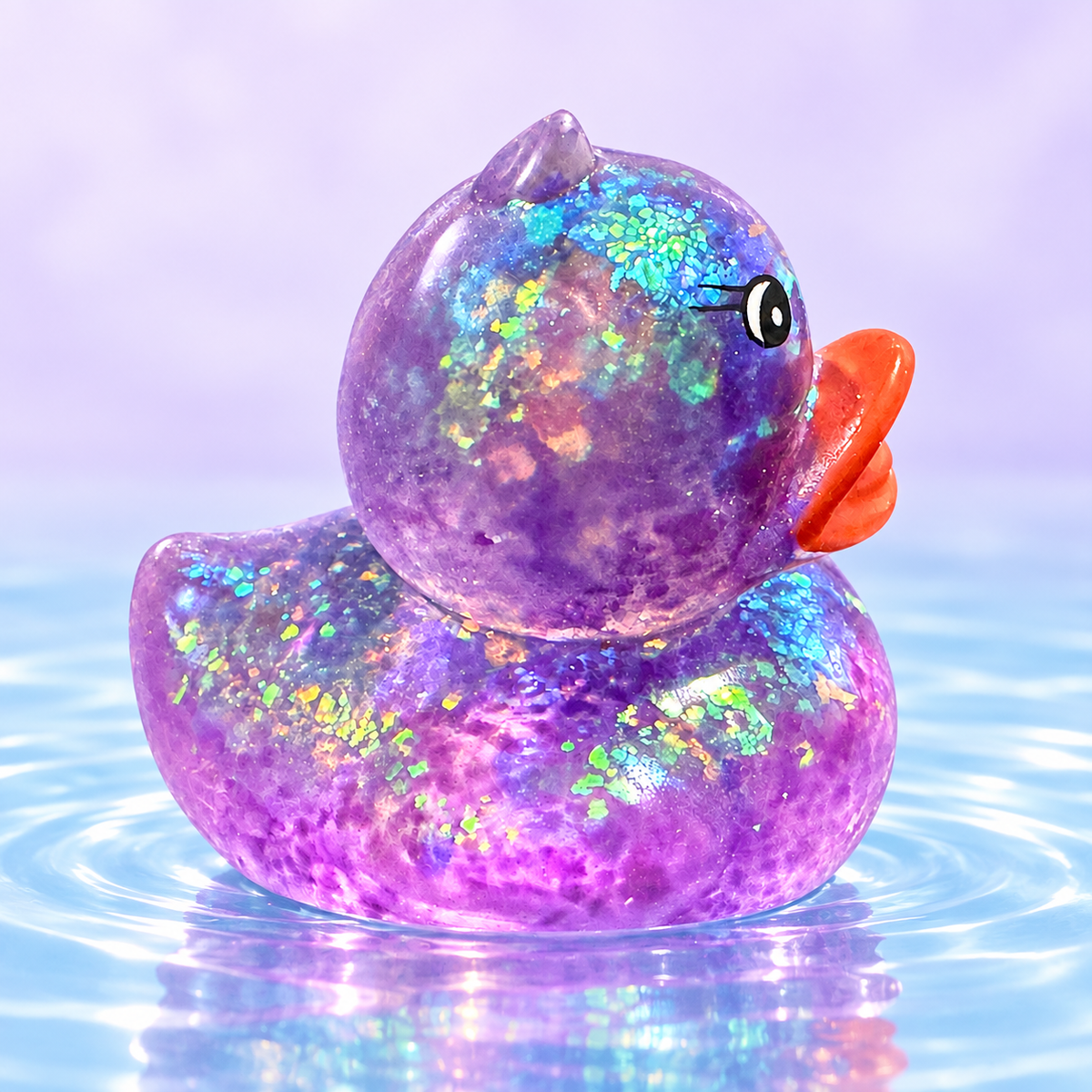 Glitter Squishy Duck Sensory Fidget Toy - Stress Relief Desk Toy, Kawaii Unbranded Party Prize, One Size