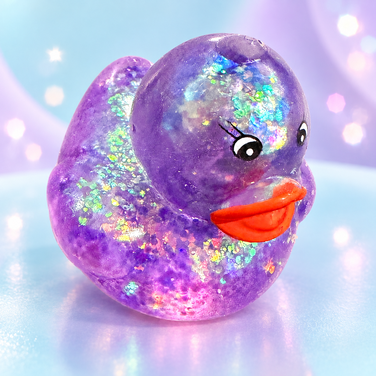 Glitter Squishy Duck Sensory Fidget Toy - Stress Relief Desk Toy, Kawaii Unbranded Party Prize, One Size