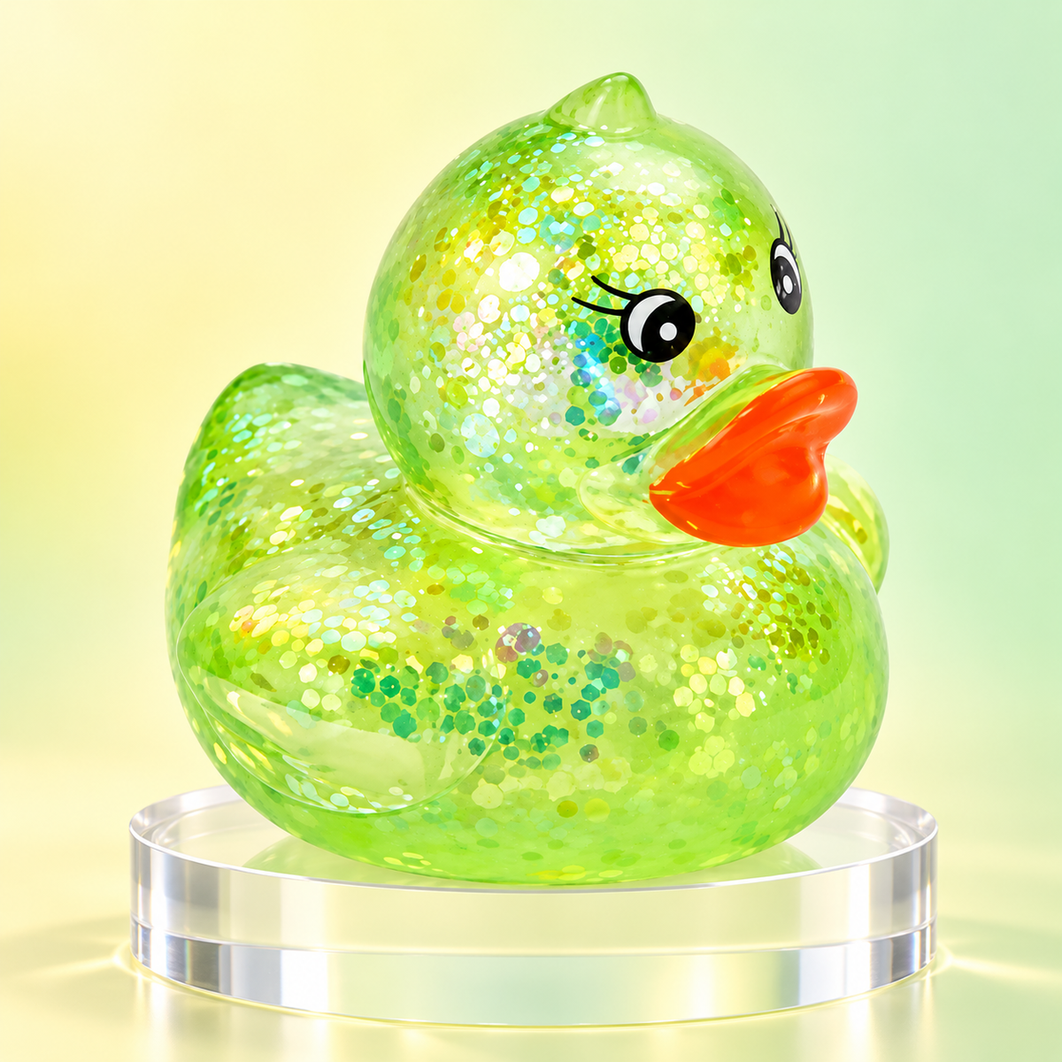 Glitter Squishy Duck Sensory Fidget Toy - Stress Relief Desk Toy, Kawaii Unbranded Party Prize, One Size