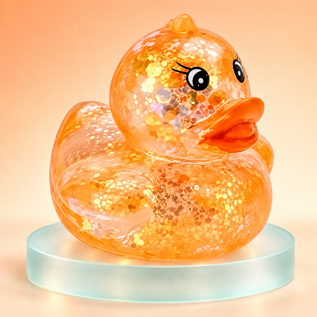 Glitter Squishy Duck Sensory Fidget Toy - Stress Relief Desk Toy, Kawaii Unbranded Party Prize, One Size