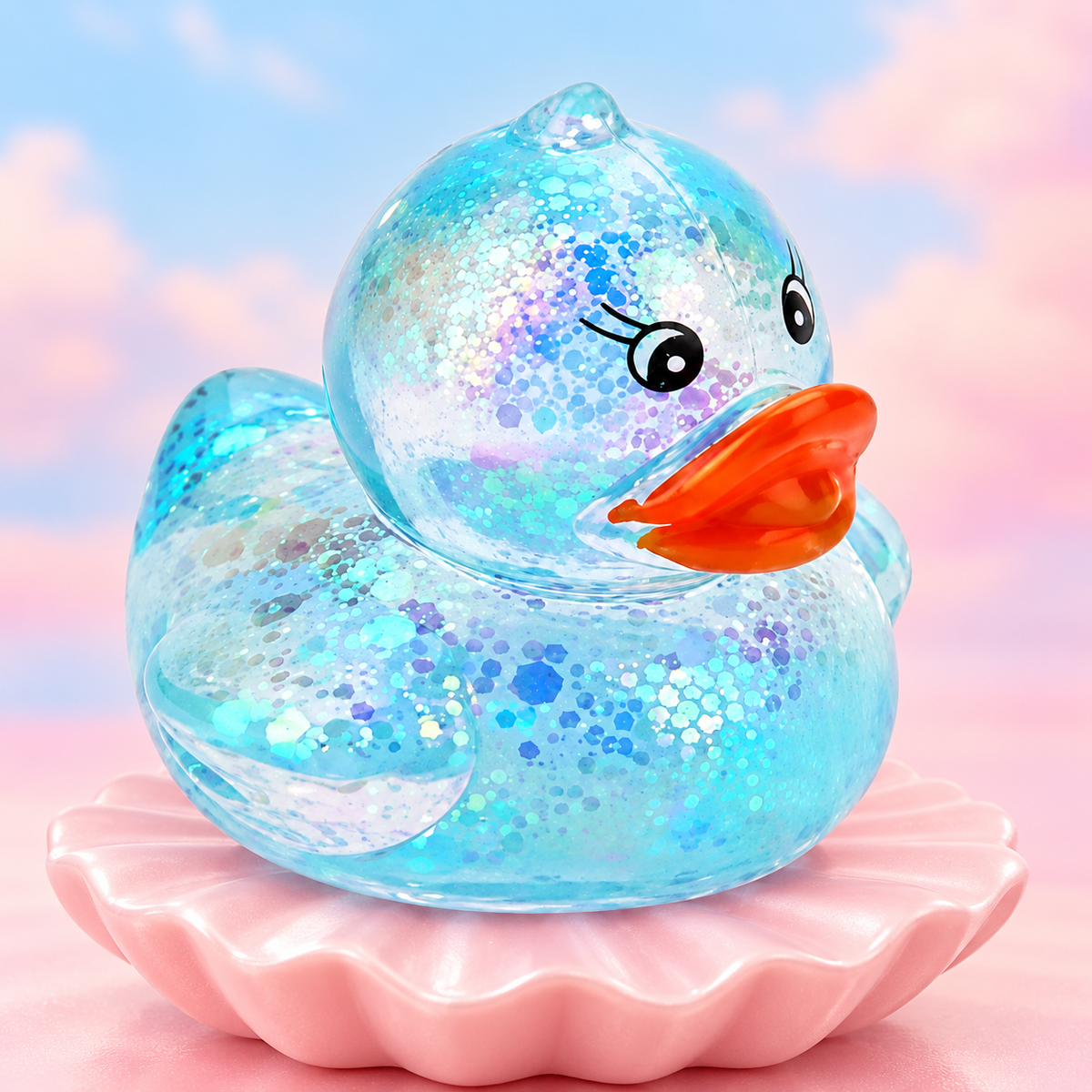 Glitter Squishy Duck Sensory Fidget Toy - Stress Relief Desk Toy, Kawaii Unbranded Party Prize, One Size