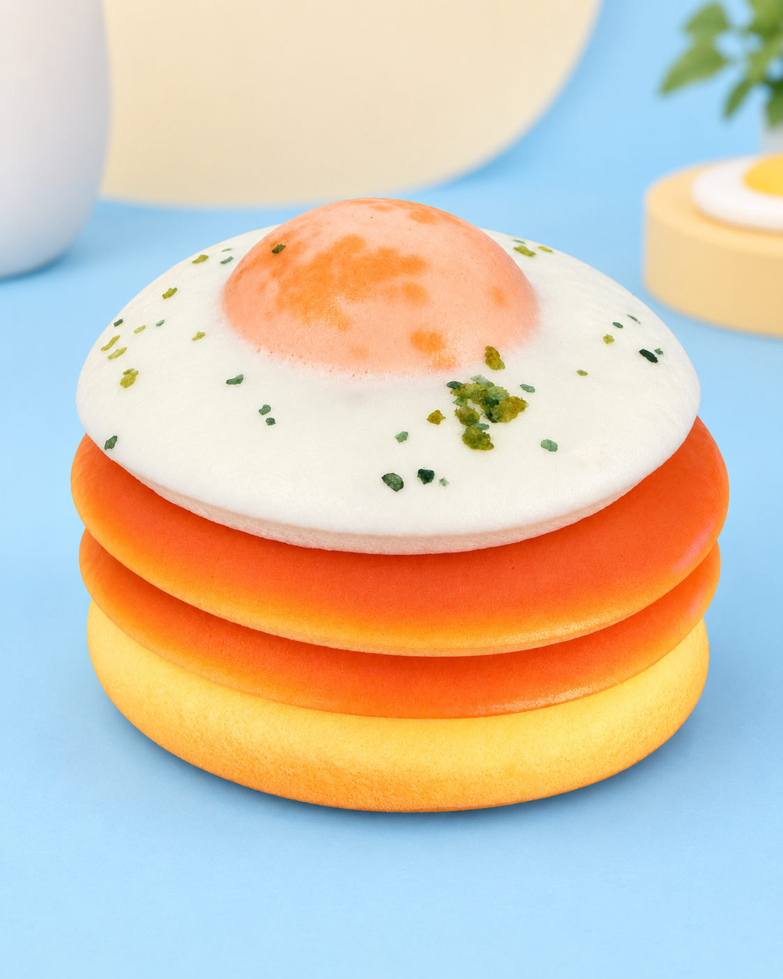 Kawaii Pancakes and Egg Bread Squishy – Soft Breakfast Food Sensory Fidget Toy