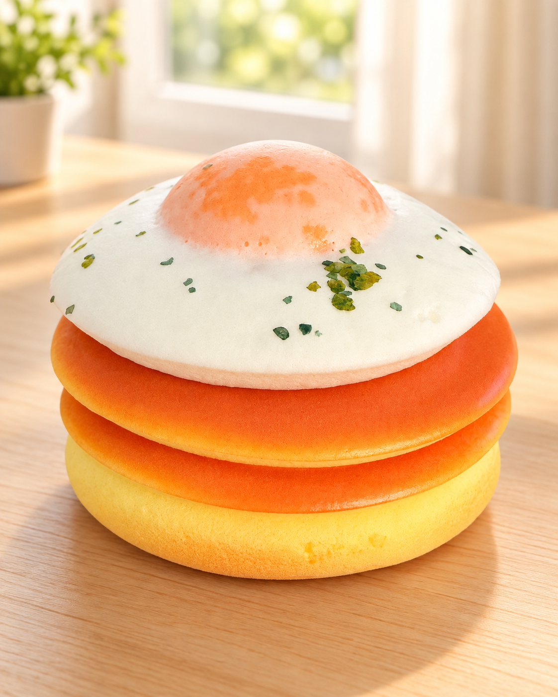 Kawaii Pancakes and Egg Bread Squishy – Soft Breakfast Food Sensory Fidget Toy