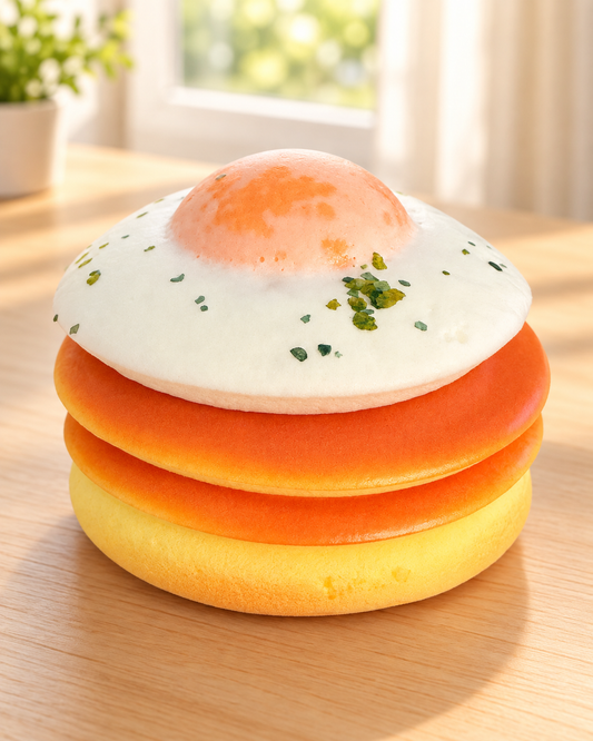 Kawaii Pancakes and Egg Bread Squishy – Soft Breakfast Food Sensory Fidget Toy