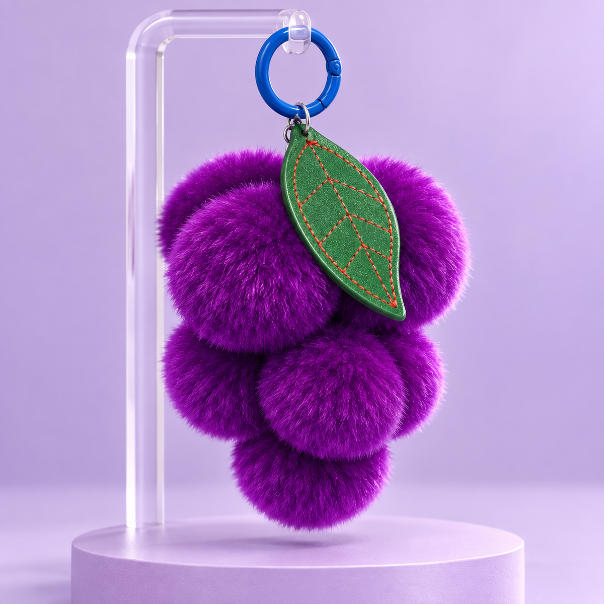 Purple Grape Plush Keychain / Bag Charm