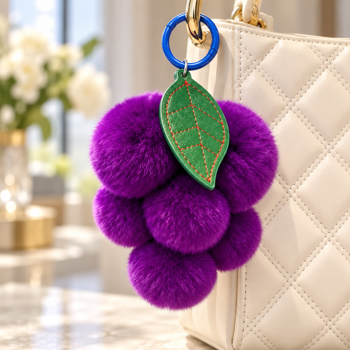 Purple Grape Plush Keychain / Bag Charm