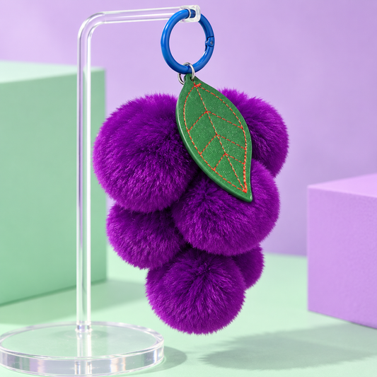 Purple Grape Plush Keychain / Bag Charm