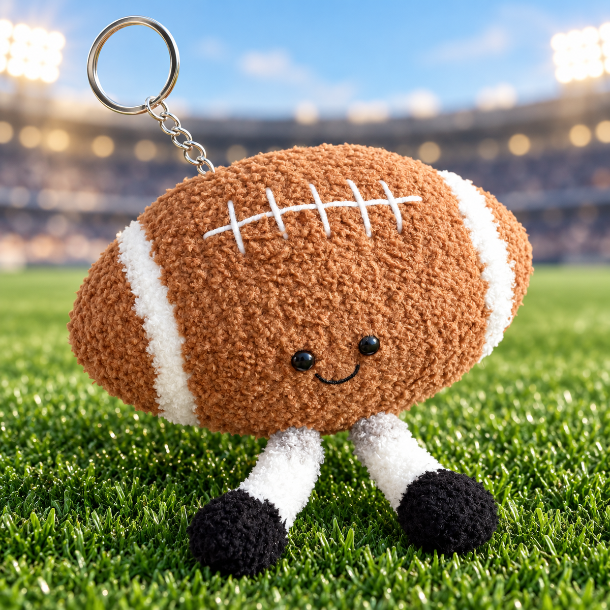 Plush Football Keychain – Cute Sports Plush Accessory