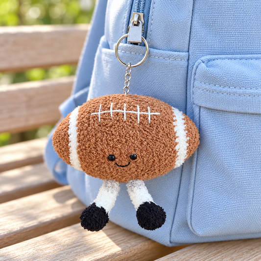 Plush Football Keychain – Cute Sports Plush Accessory