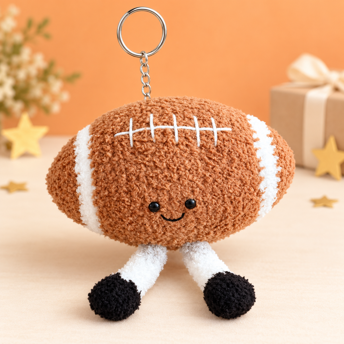 Plush Football Keychain – Cute Sports Plush Accessory